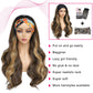 Colorful Queen Glueless Headband Wig Blonde Highlight Body Wave Headband Wigs for Women 26 Inch Long Wavy Wig Natural Looking Synthetic Heat Resistant Fiber Wig for Daily Party Use