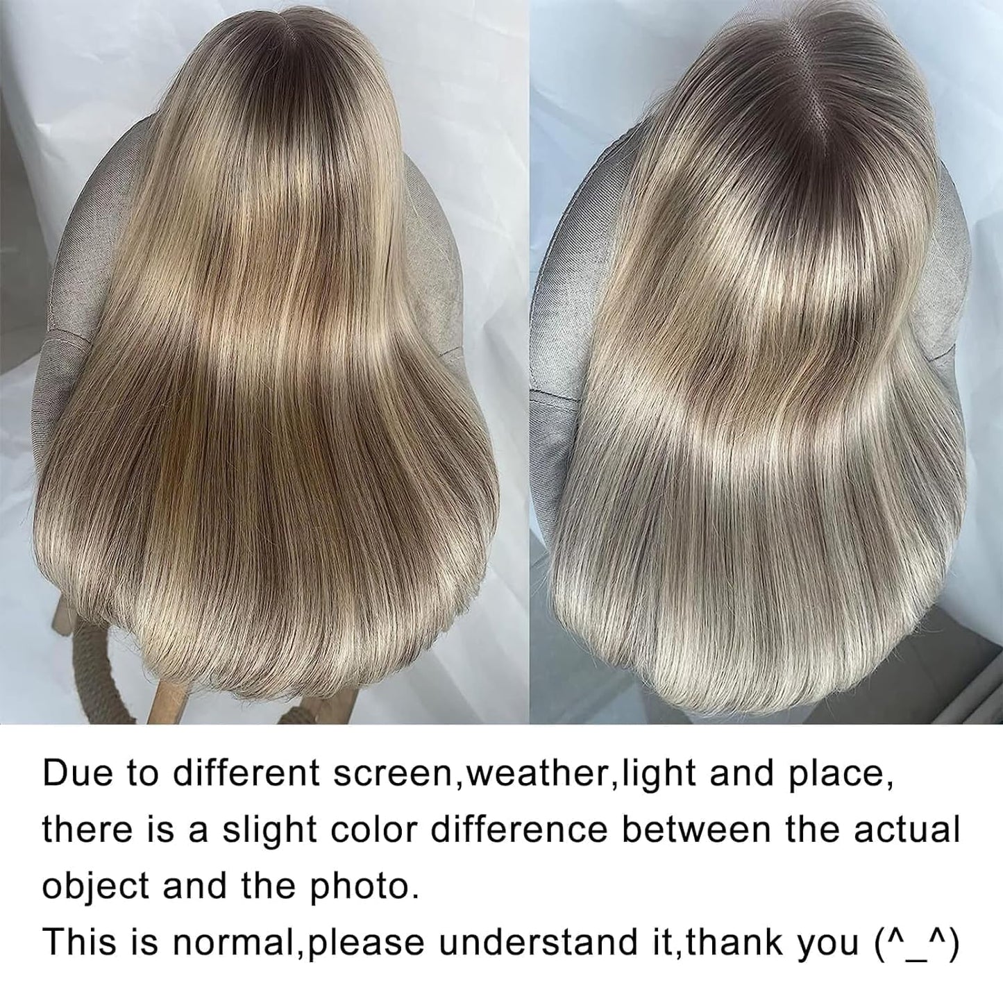 Byluxurious Highlight Ash Blonde Lace Front Wigs Human Hair Pre Plucked Pre Cut Ombre Balayage Brown Straight Soft Short Bob 13x4 UHD Lace Real Human Hair Wig For Women 14Inch 180% Density