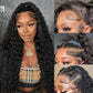 Gearina 13x4 Deep Wave Lace Front Wigs Human Hair 200 Density HD Transparent Lace Frontal Human Hair Pre Plucked Glueless Wigs Human Hair for Women Natural Black 28 Inch