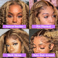 Punmasa 14 Inch Bob Wig Human Hair Highlight Ombre 13x6 lace front wig human hair 200% Density Real Human Hair Pre Plucked Deep Curly Short Bob Wigs for Women 4/27