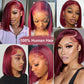 RMOARIWR 99j Burgundy Bob Wig Human Hair 180% Density 13x4 HD Transparent Lace Front Wigs Human Hair Pre Plucked Short Bob Glueless Straight Wigs Human Hair for Women 16 Inch