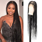 Lexqui 360° HD Full Lace Knotless Braided Wigs for Women Box Braid Wig Synthetic Hair Lace Front Braided Wigs with Baby Hair Braid Wig 36 Inch Black