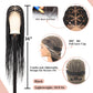 Lexqui 360° HD Full Lace Knotless Braided Wigs for Women Box Braid Wig Synthetic Hair Lace Front Braided Wigs with Baby Hair Braid Wig 36 Inch Black
