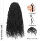 Toyotress Boho Human Hair Locs - 24 Inch 8 Packs Pre-Looped Crochet Hair For Black Women Natural Black Crochet Braids Faux Locs With Human Hair Curls Braiding Hair (24 Inch, 8P-1B)