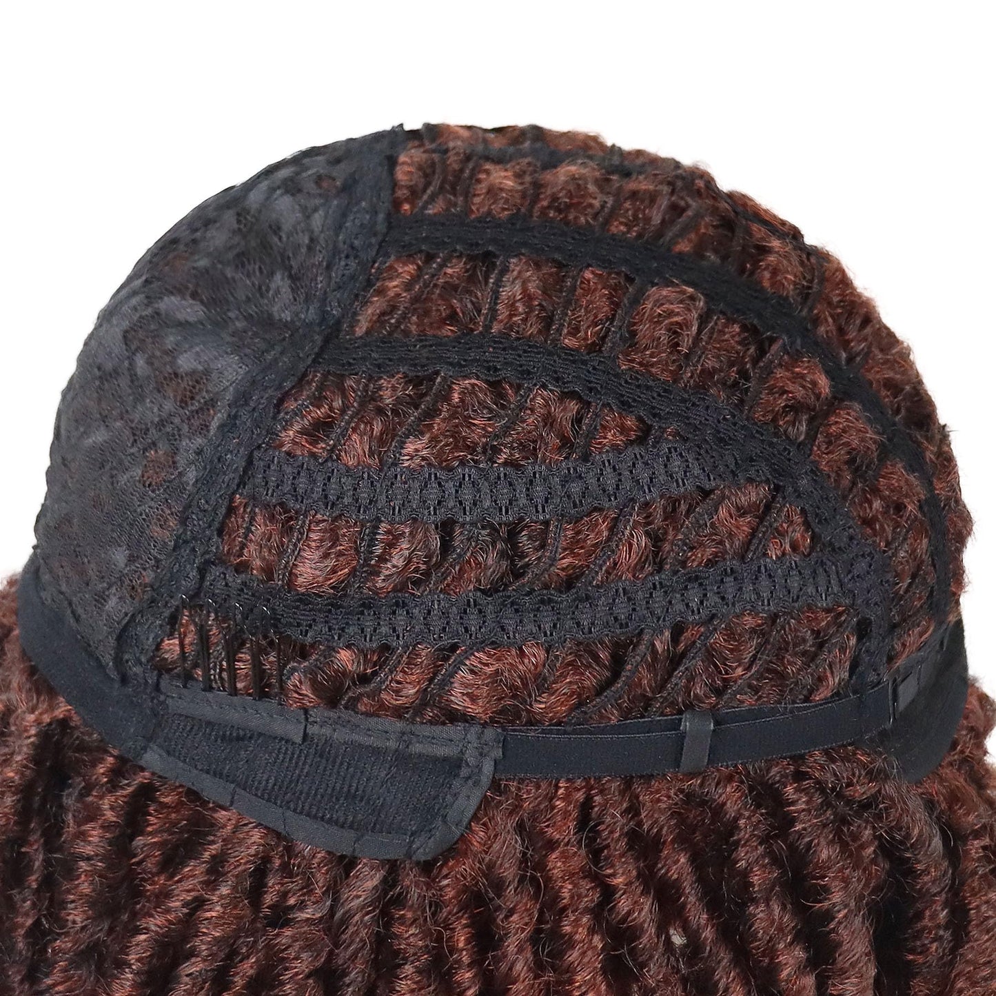 GNIMEGIL Mens Dreadlock Wig Ombre Auburn Curly Hair Cosplay Male Fake Dreads Loc Short Braided Wig with Bangs Realistic Twist Rasta Wigs Funny