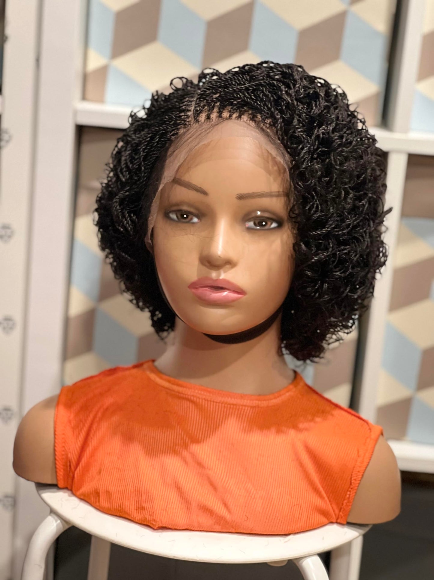 Generic Braided micro twist wig. Made on a full lace wig.wigs for black women. Just as pictured., Medium/Large