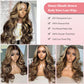 Munx Highlight Ombre Lace Front Wigs Human Hair Pre Plucked with Baby Hair 13x4 Body Wave Frontal Wigs 180% Density 4/27 Colored Honey Blonde Human Hair Wig for Women Long 36inch