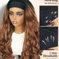 FANCEE Yaki Wavy Headband Wigs Ombre Brown Kinky Straight Wear and Go Wig with Curly Wavy Ends for Mom on the Go Synthetic Headband Blow Out Style Natural Hair Wig for Black Women 0T/30