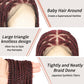 Lexqui 360° HD Full Lace Knotless Braided Wigs for Women Box Braid Wig Synthetic Hair Lace Front Braided Wigs with Baby Hair Braid Wig 36 Inch Burgundy Red