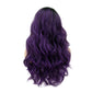 Sabosi Purple wig Long Wavy Wigs for Women 26 Inch Middle Part Curly Wavy Wig Natural Looking Synthetic Heat Resistant Fiber Wig for Daily Party Use