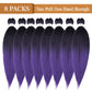 Pre Stretched Braiding Hair, 20 inch Braiding Hair, 8 Packs Soft Yaki Texture,No Itch, Hot Water Setting Synthetic Hair Extensions for Braids (20in,1B/Purple)