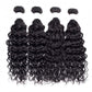 Foruiya Water Wave 4Bundles(50g/bundle) with Middle Part Closure Weave Hair Human Bundles with T Lace Closure Brazilian Wet and Wavy Bundles with Closure (10/10/10/10+10" closure)
