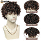 BECUS Dreadlock Wig For Men Dreads Wig Fake Dreads Short Braided Wigs Synthetic Wigs Faux Locs Glueless Curly Hair Black Men Brown Hair Daily Hollaween Party(Brown)