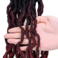 14 Inch Goddess Faux locs Crochet Hair 6 Packs/Lot Soft Gypsy Locs Wavy Crochet Braids Dreadlocks 3 Tone Curly Wavy Twist Braiding Hair Extensions African Roots Braid（#1B/99j/530)