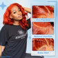 Afribye Ginger Wig Human Hair 200% Density 13x6 350 Ginger Body Wave Lace Front Wigs Human Hair Pre Plucked Short Wigs for Black Women Glueless Frontal Wig Human Hair Loose Wavy 12 inch