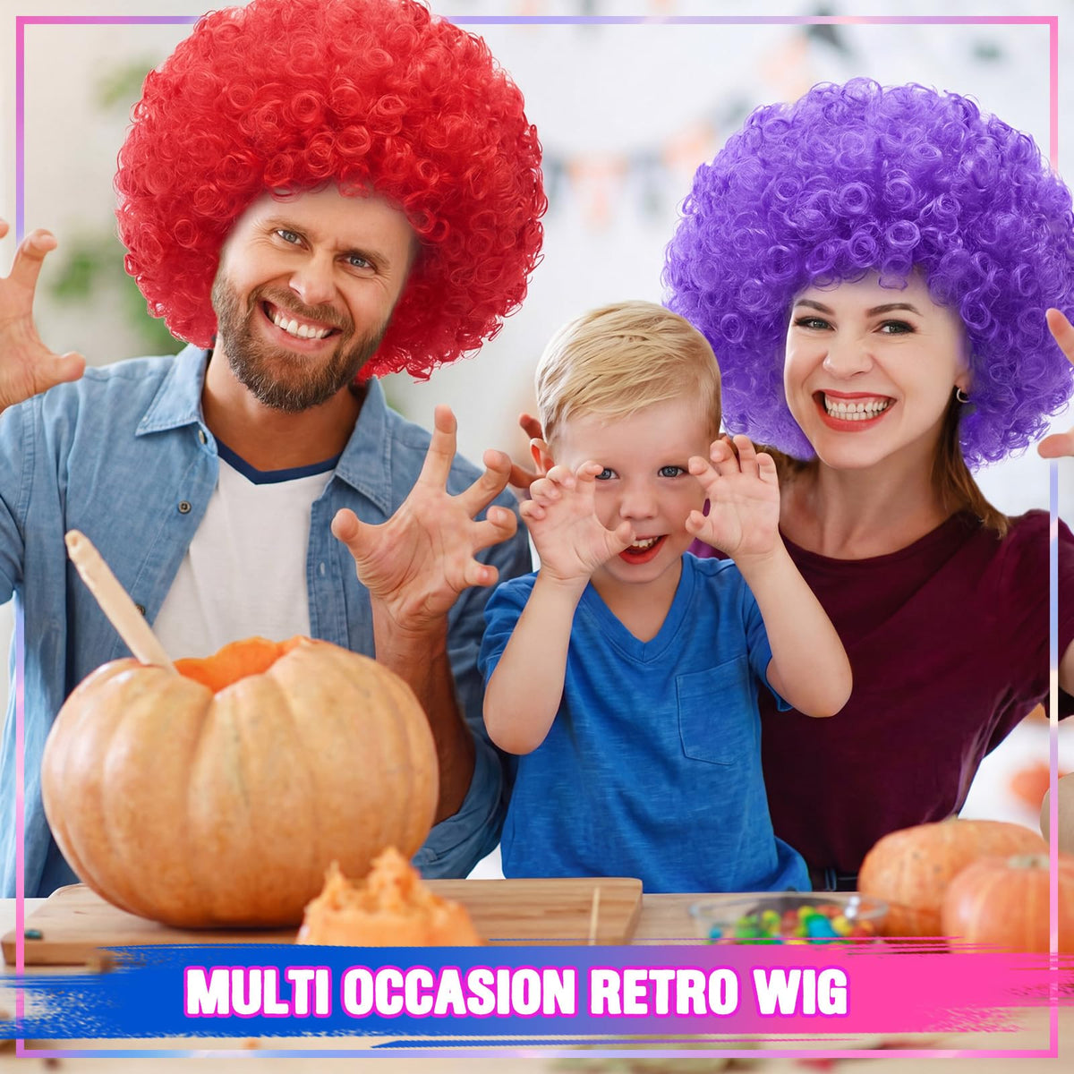Suncalla 6 Set Afro Wigs for Halloween Party Colored