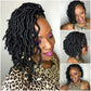 Faux Locs Crochet Hair 10 Inch 6 Packs Goddess Locs Crochet Hair for Black Women, Short Gypsy loc with Wavy Locs Ends, 1B