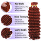 Human Braiding Hair for Boho Braids Human Hair 3 Bundles/Pack 110g 18 Inch Deep Wave Bulk Human Hair for Braiding Curly Knotless 12A Brazilian Virgin Copper