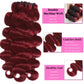 Ciracevi 99J Red Body Wave Human Hair Bundles 15A Raw Indian Hair Bundle burgundy Body Wave Bundles Hair Extensions(3 bundles 16 18 20)