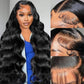 Zalvian 13x6 Lace Front Wigs Human Hair Pre Plucked Real HD Transparent Body Wave Lace Front Wigs Human Hair Real 180% Density Glueless Wigs with Baby Hair for Women Natural Black 36 Inch
