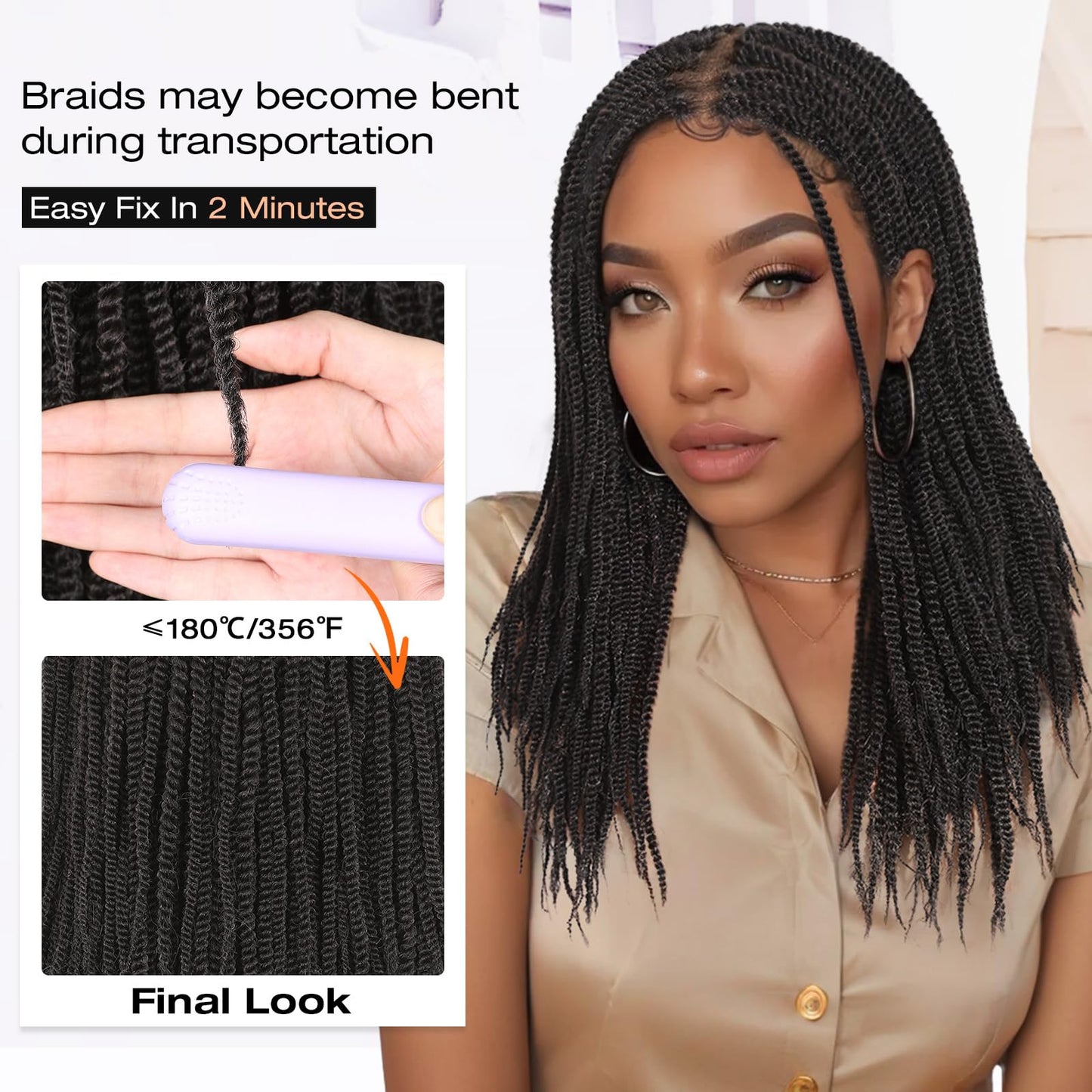 WIGNEE Braided Wigs For Black Women Full Double Lace Knotless Braided Wigs For Black Women Twist Braided Wig with Baby Hair Light Weight Box Braid Wig Braided Wigs for Daily Use(Brown Black)