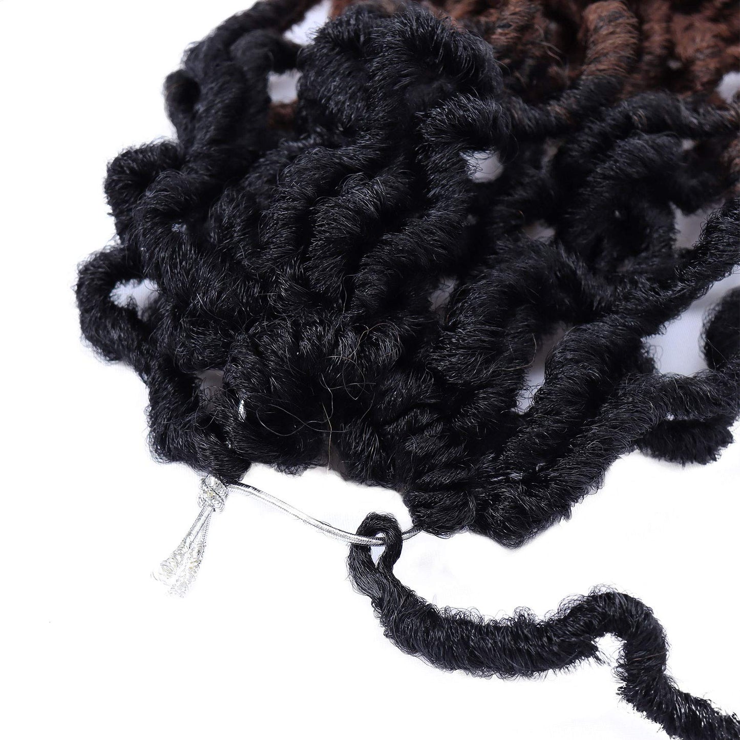 14 Inch Goddess Faux locs Crochet Hair 6 Packs/Lot Soft Gypsy Locs Wavy Crochet Braids Dreadlocks 3 Tone Curly Wavy Twist Braiding Hair Extensions African Roots Braid（#1B/30/27)