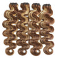 Ciracevi P4/27 Human Hair Bundles Highlight Body Wave Bundles Human Hair 15a Raw Indian Hair Body Wave Blonde 100% Bundles Hair Extensions(4 bundles 18 20 22 24)