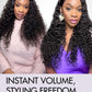 LUVME HAIR Flexi-Fit Invisi Drawstring Wig 13x4 Lace Wig PreMax Lace Wigs Water Wave Curly Lace Front Wigs Human Hair Pre Cut Plucked Lace Frontal 28 Inches Natural Black