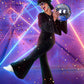 Jexine 70s Disco Outfit Women Sequin Sparkly Costume Black M