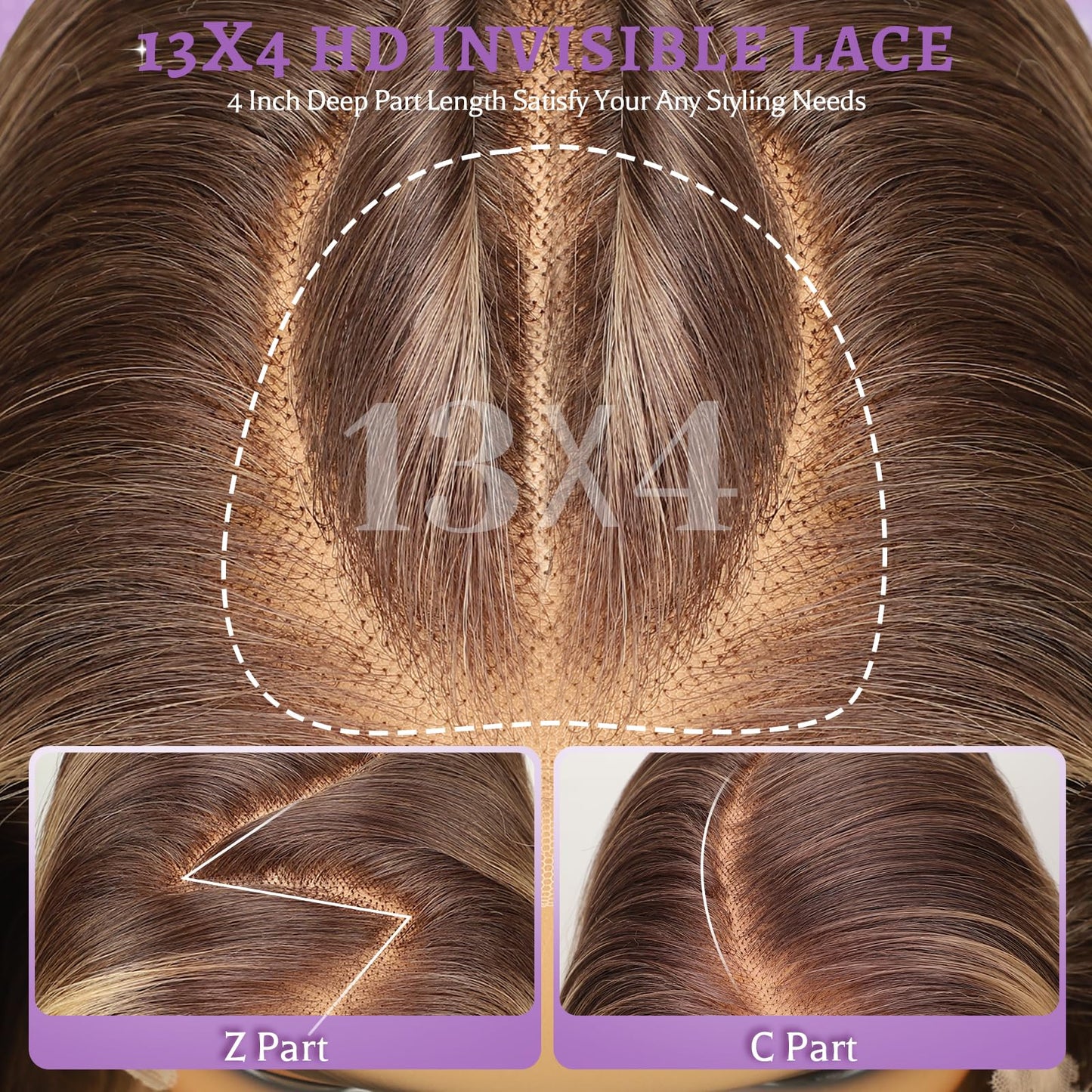 Eawwii 13x4 HD Lace Front Glueless Wigs for Women Ombre Blonde Long Layered Wave Wig Natural Hairline Heat Resistant Synthetic for Daily Use Beginner Friendly 26 Inch