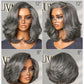 LUVME HAIR Salt & Pepper Layered Bob Glueless Pre-Cut Lace Wig Gray Wigs For Women Short Grey Hair Glueless Bob Wigs Pre Plucked Pre Cut Pixie Cut