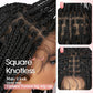 Fancy Hair 32" Braided Wig Square Knotless Box Braided Wigs for Black Women Full Double Lace Glueless Braids Wig with Baby Hair Synthetic Black Braided Wig for African American Women(Updated Version)