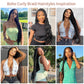 Lexqui 36" 360° HD Full Lace Braided Wigs for Women Box Braid Wig with Boho Curly End Triangle Knotless Braided Wigs with Baby Hair Handmade Synthetic Hair Braided Lace Front Wig Black