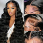 YetFree 13x6 Lace Front Wigs Human Hair 200 Density Body Wave Lace Front Wigs Human Hair HD Lace Frontal Wig Human Hair Pre Plucked with Baby Hair Brazilian Virgin Wigs for Women 24 Inch