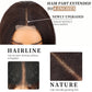 AISI HAIR Long Wavy Brown with Blonde Highlight Lace Hairline Wigs for Women, Middle Part Synthetic Heat Resistant Wig for Daily Party-26 Inch