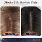 starluck Human Hair Wig for Women Blonde Wigs Real Human Hair Wigs Ombre Blonde Mixed Light Brown Layered Bob Wig 12 Inch Silk Base Realistic and Resistant for Daily Party Use