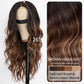 Nnzes Long Brown Wavy Wig with Highlights Middle Part Curly Wigs Lace Hairline Wigs for Women Ombre Brown Synthetic Heat Resistant Wigs for Daily Part Use