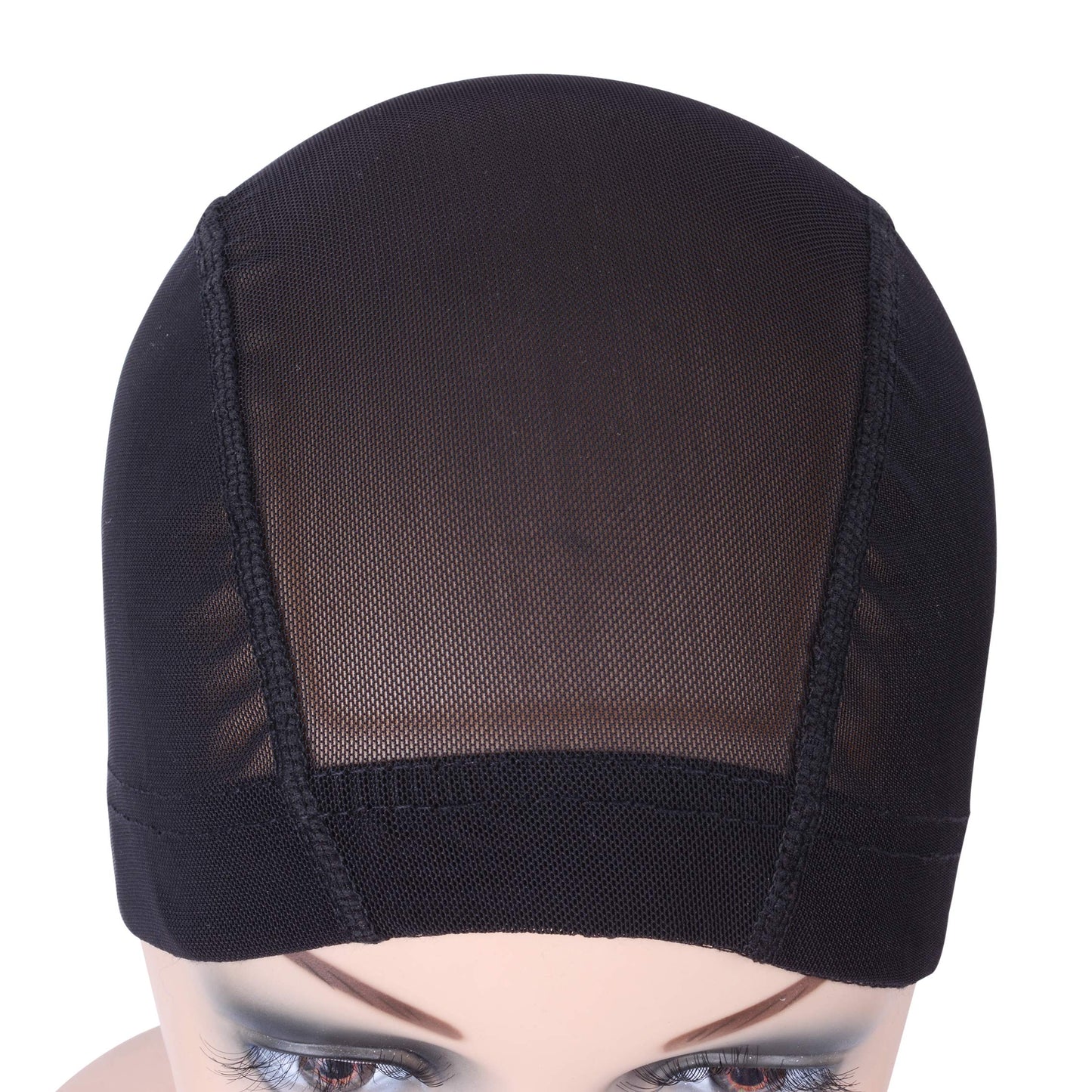 YANTAISIYU 2 PCS/Lot Black Mesh Cap Wig Cap for Making Wigs Stretchable Hairnets with Wide Elastic Band (Mesh Cap L)