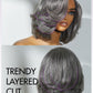 LUVME HAIR Salt & Pepper Layered Bob Glueless Pre-Cut Lace Wig Gray Wigs For Women Short Grey Hair Glueless Bob Wigs Pre Plucked Pre Cut Pixie Cut