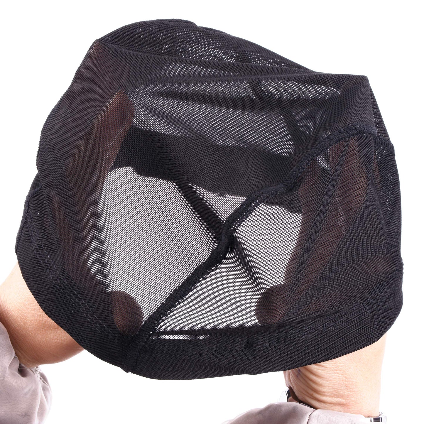 YANTAISIYU 2 PCS/Lot Black Mesh Cap Wig Cap for Making Wigs Stretchable Hairnets with Wide Elastic Band (Mesh Cap S)