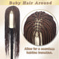 Alebery 36" Full Lace Knotless Box Braided Wigs for Black Women Knotless Box Braids Lace Front Wig with Baby Hair Lightweight Synthetic Lace Frontal Dark Brown Cornrow Twisted Braided Wigs (1B/30)