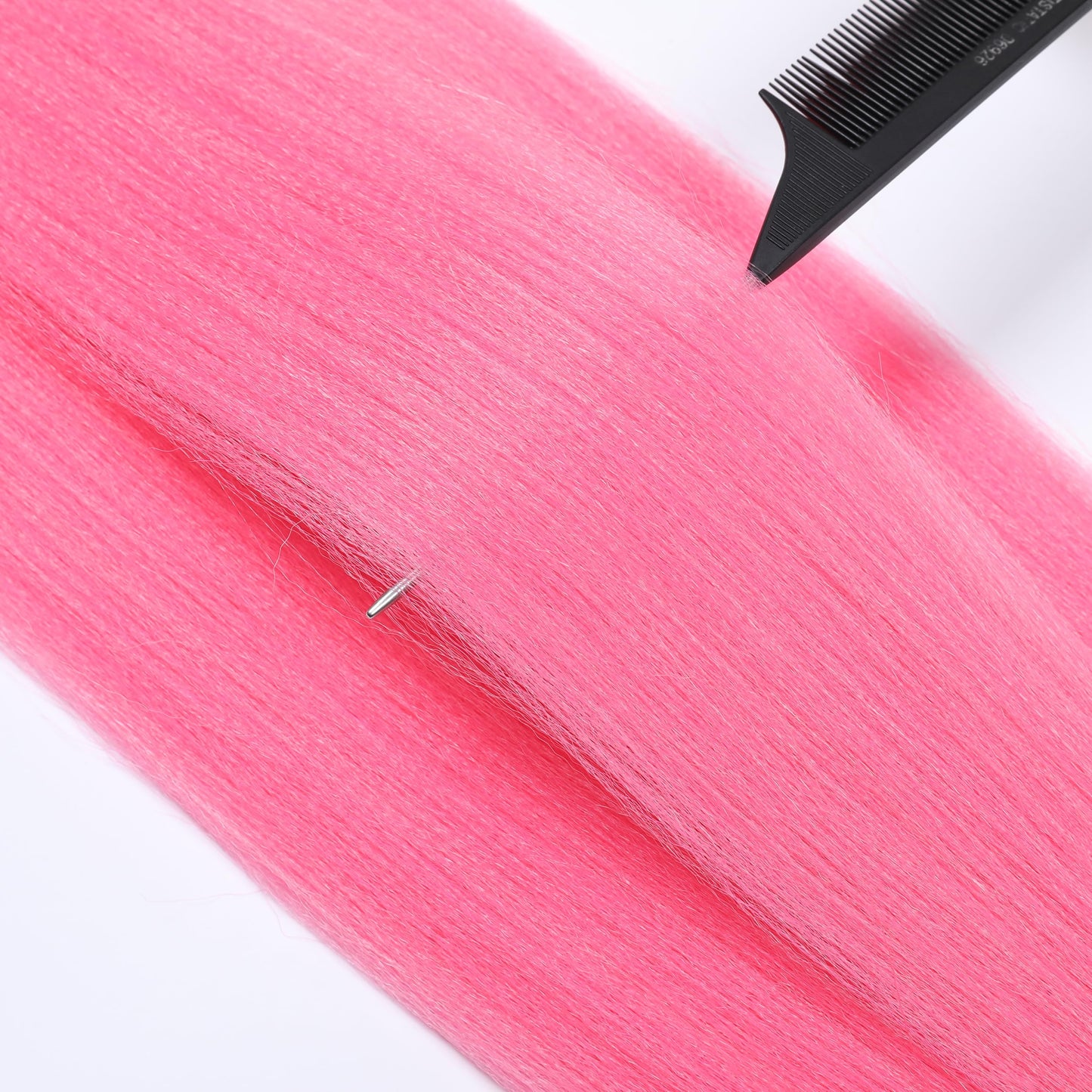 Braiding Hair Pre Stretched 24 inch 3 Packs Braiding Hair Professional Yaki Synthetic Hot Water Setting, Easy To Install Hair for Braiding (24in,Pink)