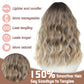 BUPPLER Ombre Blonde Wig 18 Inch Medium Length Wigs for Women Middle Part Synthetic Hair Wavy Wig with Upgraded Strands,Natural Hair Wig for Daily Party/Halloween Use 18Inch,Ombre Blonde