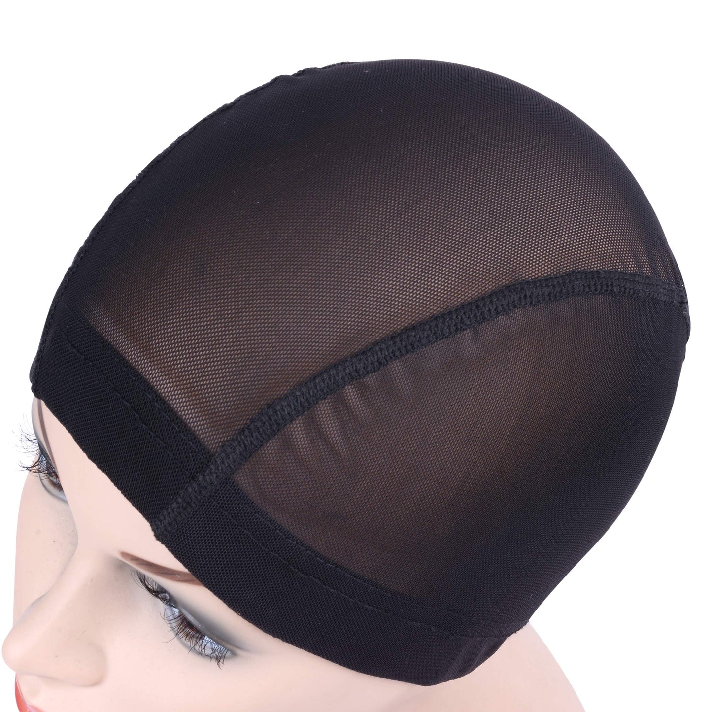 YANTAISIYU 2 PCS/Lot Black Mesh Cap Wig Cap for Making Wigs Stretchable Hairnets with Wide Elastic Band (Mesh Cap S)
