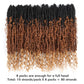 Toyotress Boho Human Hair Locs - 14 Inch 8 Packs Pre-Looped Crochet Curls, 3 Tones Ombre Brown With Curly Ends Braiding Hair Extensions (14 Inch, 8P-OT30/27)