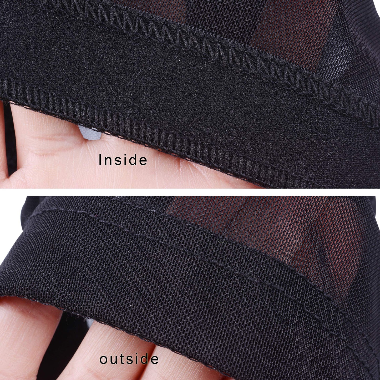 YANTAISIYU 2 PCS/Lot Black Mesh Cap Wig Cap for Making Wigs Stretchable Hairnets with Wide Elastic Band (Mesh Cap L)