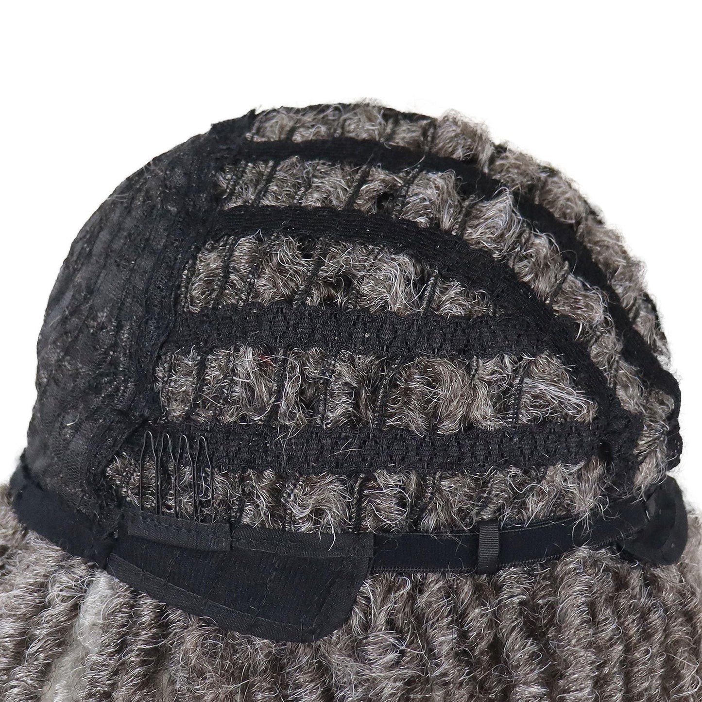 GNIMEGIL Mens Dreadlock Wig Cosplay Ombre Grey Curly Hairstyle Male Fake Dreads Hair Loc Short Braided Wig with Bangs Realistic Twist Rasta Wigs Funny Dress Up Costume Party