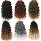 150 Strands Goddess Box Braids Crochet Hair Curly Braided Crochet Box Braiding Hair 14 Inch 3X Pre Looped Box Braid Crochet Braids Extensions 5 Packs Wavy Crochet Hair for Black Women