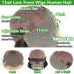 Niojoo 28 Inch Body Wave Lace Front Wigs Human Hair Pre Plucked 180% Density 13x4 HD Transparent Lace Frontal Glueless Wigs Human Hair Wigs for Women Natural Hairline With Baby Hair