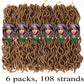 14 Inch Wavy Gypsy Locs Crochet Hair 6 Packs Blonde Goddess Faux Locs Crochet hair African Roots Synthetic Braiding Hair Extensions for Black Women, 27#